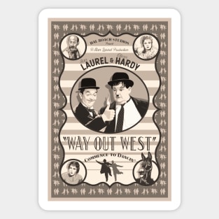 Laurel & Hardy - Way Out West (Sepia) Sticker